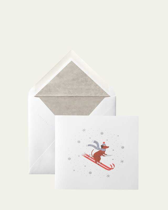 Skiing Dog Cards, Box of 10